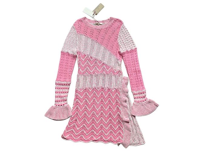 LoveShackFancy Kaelyn Mini Strickkleid Amor Pink L - Ansicht 9