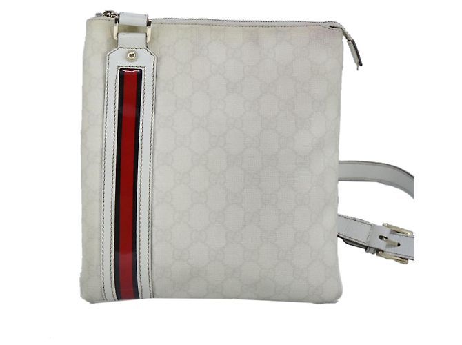 Gucci Sherry Line Schultertasche aus Canvas Medium Weiß - Ansicht 2