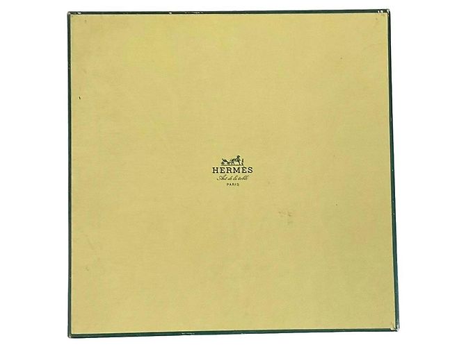Hermès Set de Mesa 'Caza en India' de Algodón con Caja y Bolsa Blanco Dorado Verde Amarillo Verde oscuro - vista 10