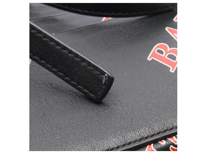 Portafono con zip Cash Balenciaga Nero Bianco Rosso - vista 9