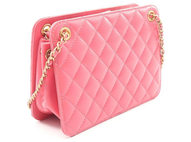 Borsa a Spalla Chanel Matelassé Coco Mark Rosa - vista 2