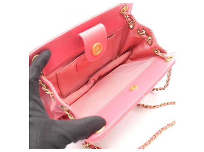 Borsa a Spalla Chanel Matelassé Coco Mark Rosa - vista 3