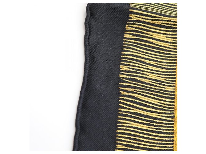 Bufanda Hermès Carré 90 Poste y Caballería Negro Multicolor - vista 7