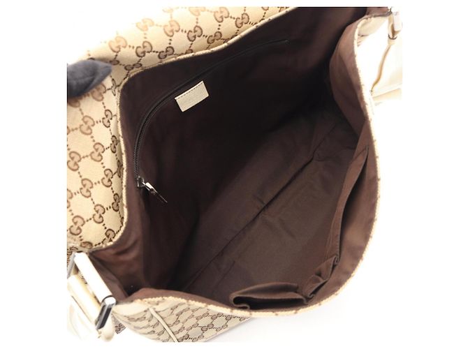 Borsa a Spalla Gucci GG Canvas Beige Crudo - vista 3