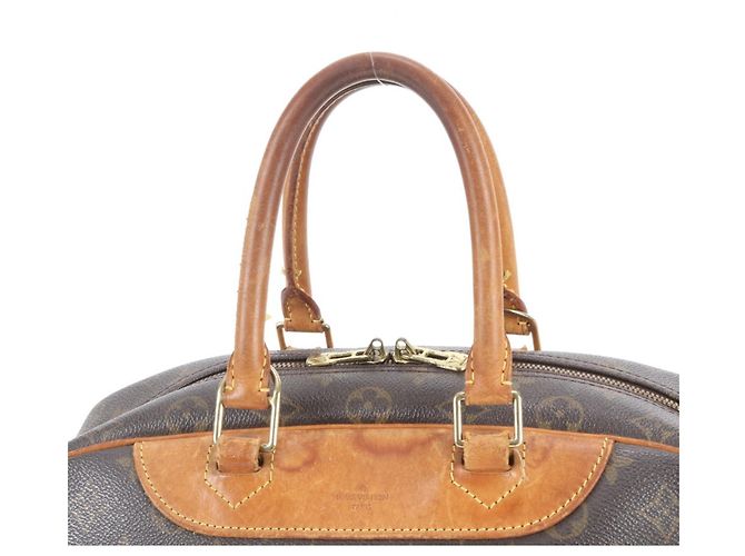 Sac tote en cuir Monogram Deauville Louis Vuitton Marron - vue 2