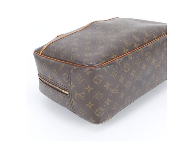 Sac tote en cuir Monogram Deauville Louis Vuitton Marron - vue 4