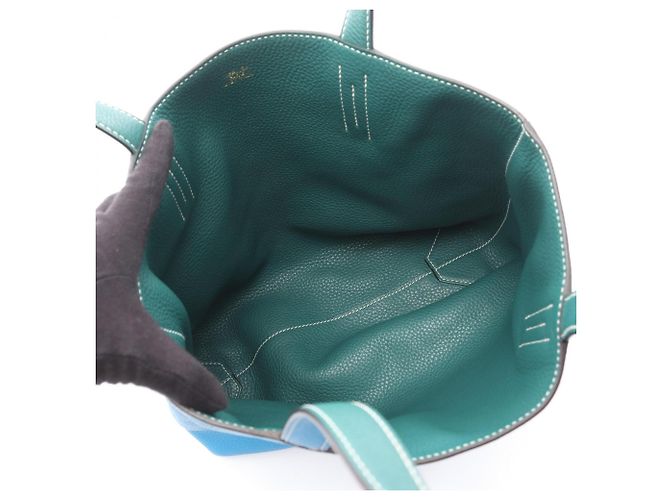 Hermès Double Sens 36 Tote Bag Blau Grün - Ansicht 3