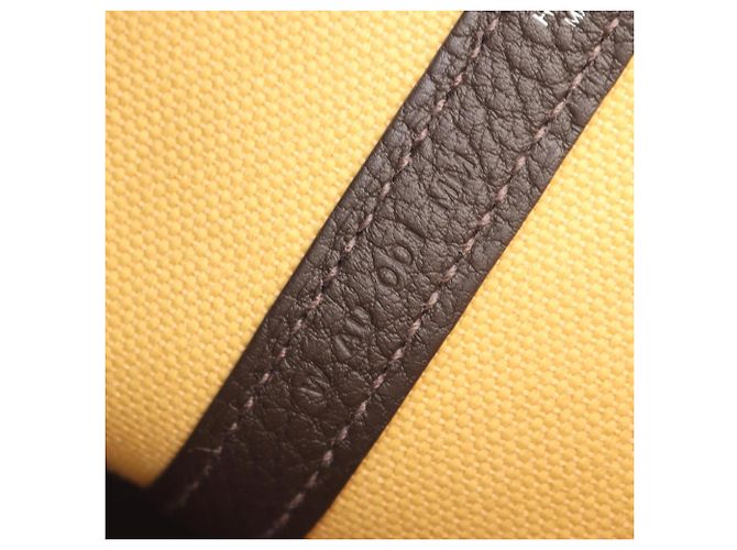 Borsa Tote TPM Garden Party Hermès Marrone Giallo Damier ebene - vista 5