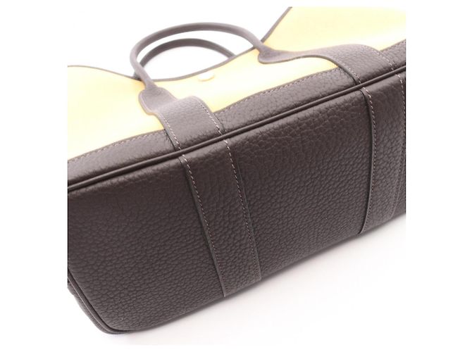 Borsa Tote TPM Garden Party Hermès Marrone Giallo Damier ebene - vista 8