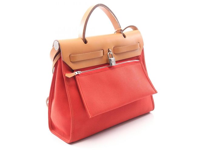 Hermès Hermes Herbag Zip PM 2-Way Handbag Brown Red - view 2
