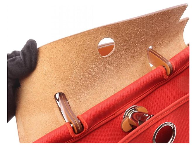 Hermès Hermes Herbag Zip PM 2-Way Handbag Brown Red - view 8
