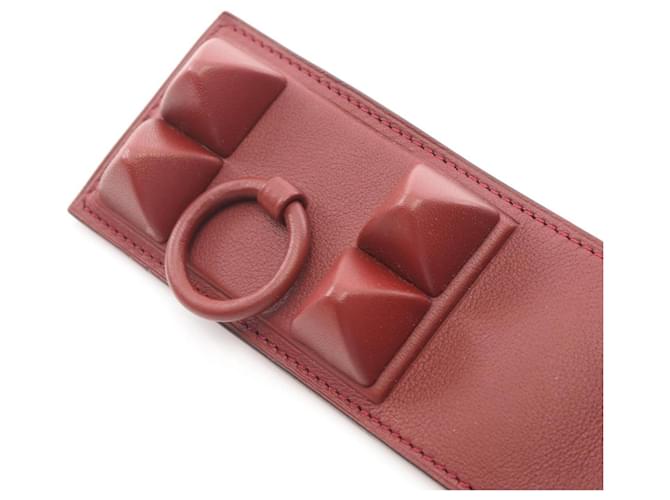 Hermès Collier de Chien Leder Gürtel Bordeaux - Ansicht 3
