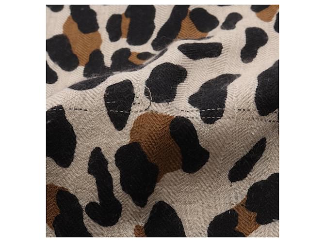 Sciarpa in seta con stampa leopardata Hermès Marrone Beige - vista 10