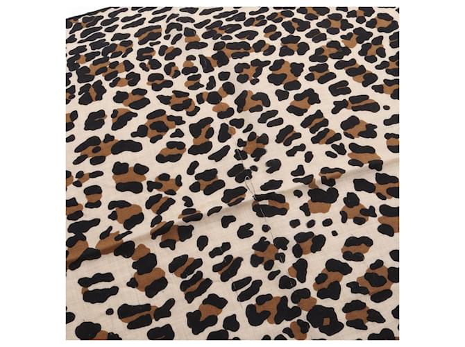 Sciarpa in seta con stampa leopardata Hermès Marrone Beige - vista 4