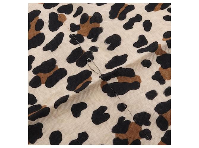 Sciarpa in seta con stampa leopardata Hermès Marrone Beige - vista 5