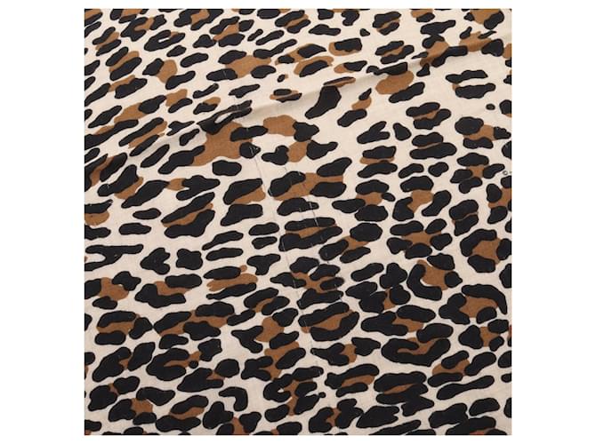 Sciarpa in seta con stampa leopardata Hermès Marrone Beige - vista 7