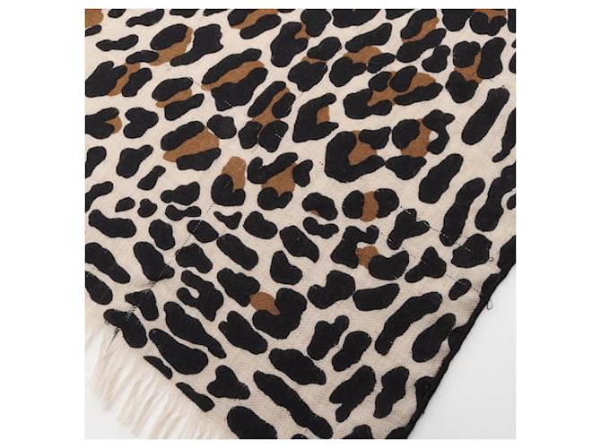 Sciarpa in seta con stampa leopardata Hermès Marrone Beige - vista 8