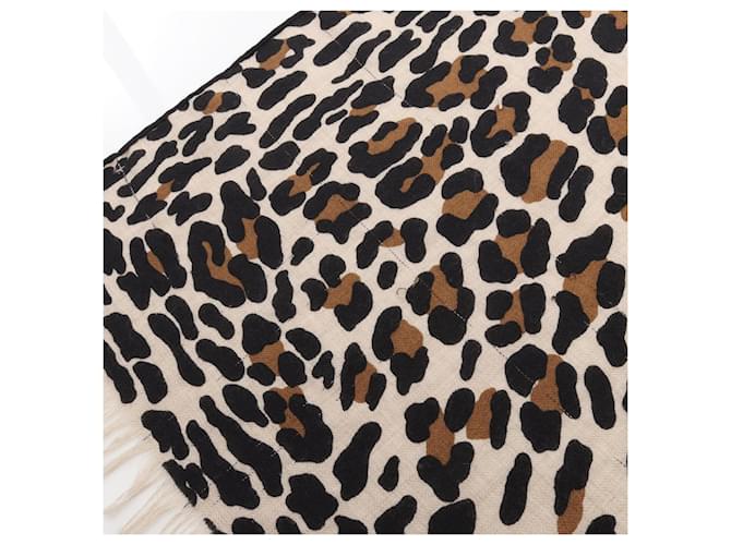 Sciarpa in seta con stampa leopardata Hermès Marrone Beige - vista 9