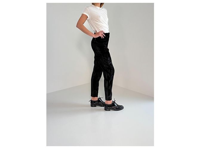 Pantalones Saint Laurent Terciopelo de Cristal Negro - vista 3
