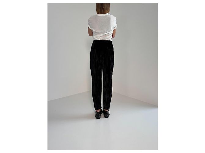 Pantalones Saint Laurent Terciopelo de Cristal Negro - vista 4