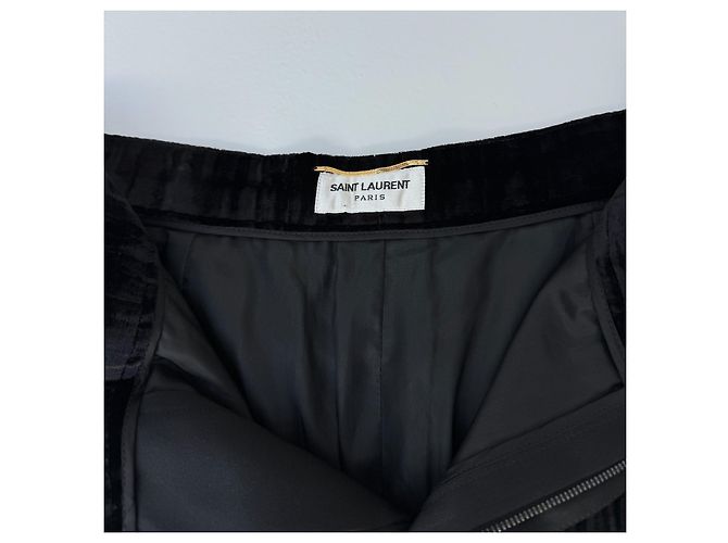 Pantalones Saint Laurent Terciopelo de Cristal Negro - vista 7