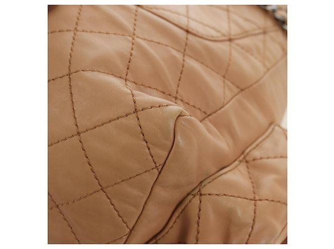 CHANEL Matelassé Rucksack aus Lammleder Beige Silber CC Auth 177984SAV - Ansicht 19