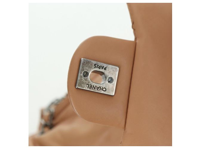 CHANEL Matelassé Rucksack aus Lammleder Beige Silber CC Auth 177984SAV - Ansicht 22