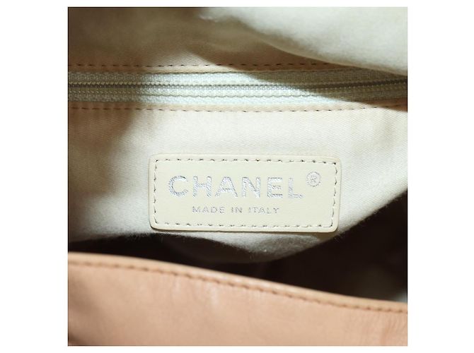 CHANEL Matelassé Rucksack aus Lammleder Beige Silber CC Auth 177984SAV - Ansicht 25