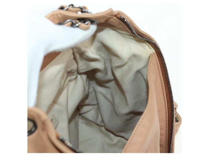 CHANEL Matelassé Rucksack aus Lammleder Beige Silber CC Auth 177984SAV - Ansicht 27