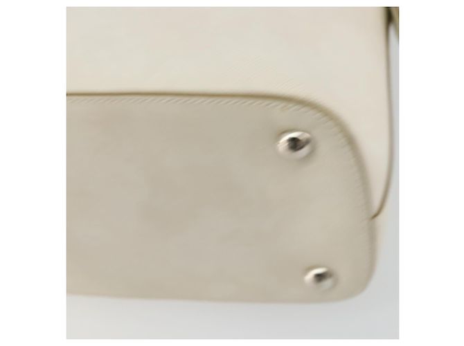 Borsa a mano Gancini in pelle bianca e argento di Salvatore Ferragamo Auth bs34555 Bianco - vista 12