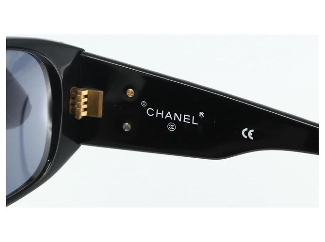 Occhiali da sole CHANEL in plastica Neri CC Auth YKZ400 Nero - vista 11