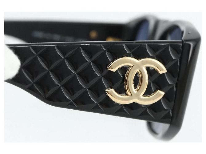 Occhiali da sole CHANEL in plastica Neri CC Auth YKZ400 Nero - vista 5