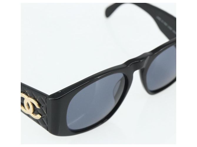 Occhiali da sole CHANEL in plastica Neri CC Auth YKZ400 Nero - vista 8