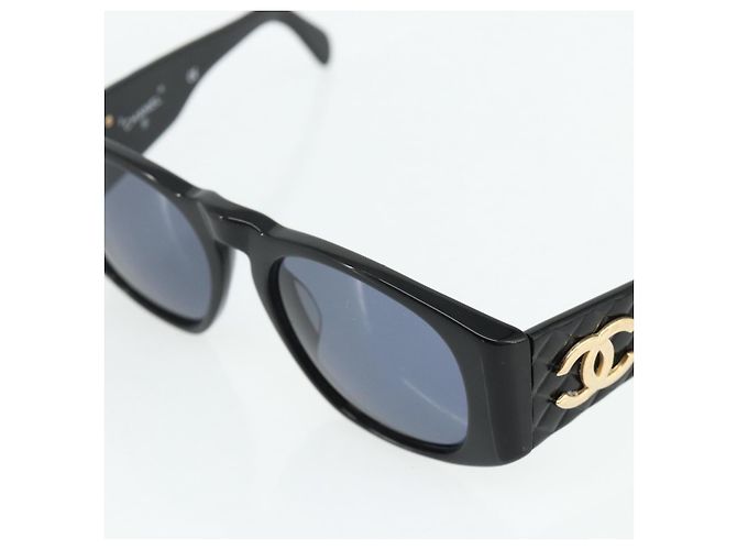Occhiali da sole CHANEL in plastica Neri CC Auth YKZ400 Nero - vista 9
