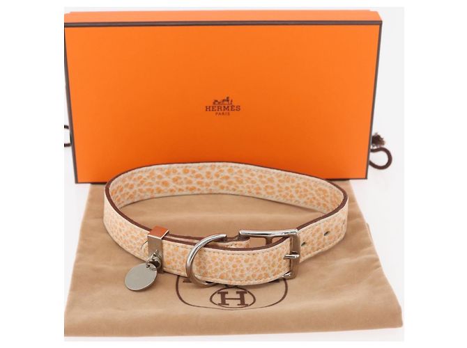 Hermès HERMES Collar Correa para Perro Cuero Naranja Plata LV Auth BA12490V - vista 11