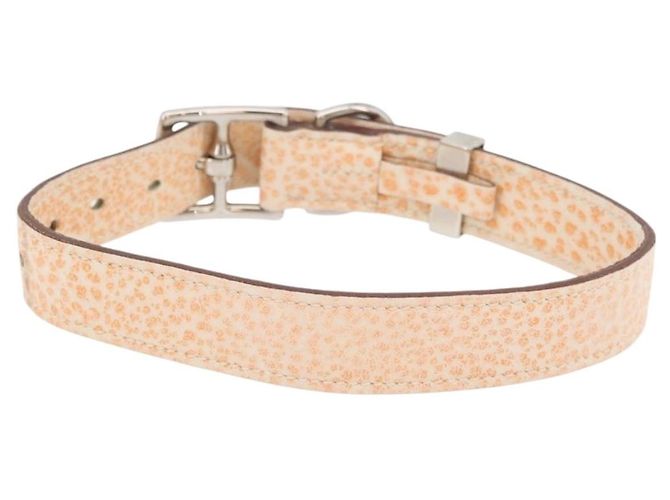 Hermès HERMES Collar Correa para Perro Cuero Naranja Plata LV Auth BA12490V - vista 2
