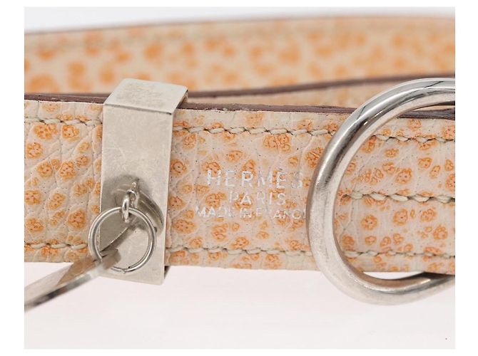 Hermès HERMES Collar Correa para Perro Cuero Naranja Plata LV Auth BA12490V - vista 9