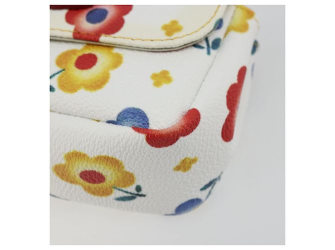 Borsa a spalla con catena Vivienne Westwood in pelle bianca e argento Auth 177327A Bianco - vista 10