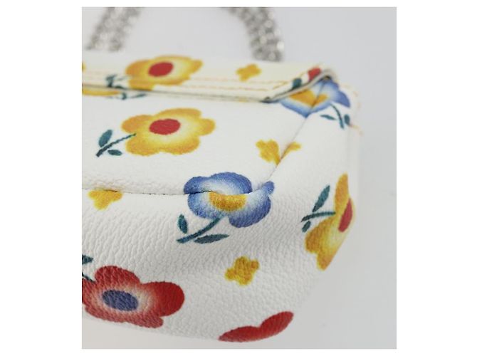 Borsa a spalla con catena Vivienne Westwood in pelle bianca e argento Auth 177327A Bianco - vista 12