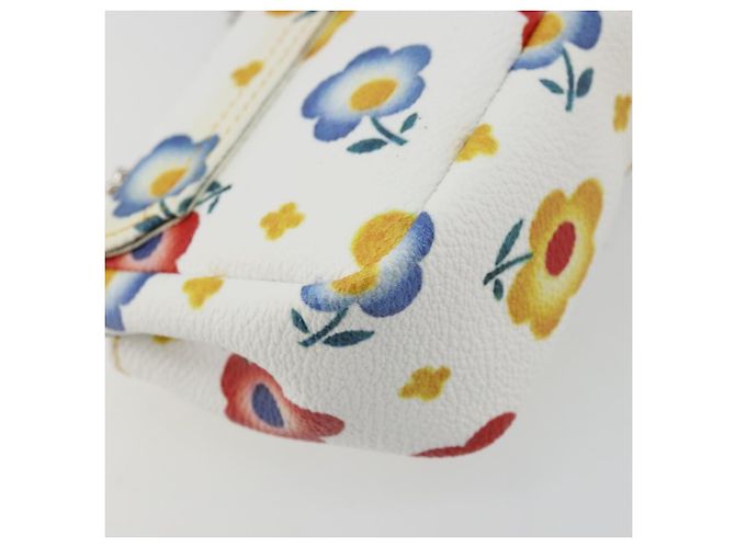 Borsa a spalla con catena Vivienne Westwood in pelle bianca e argento Auth 177327A Bianco - vista 13