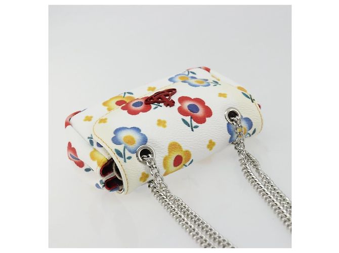 Borsa a spalla con catena Vivienne Westwood in pelle bianca e argento Auth 177327A Bianco - vista 6