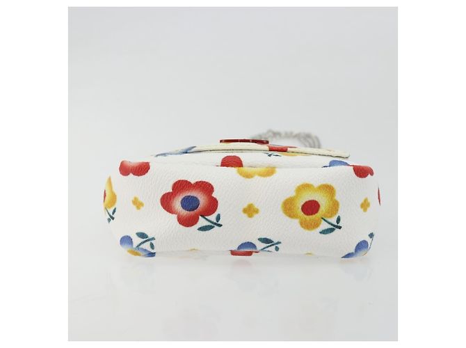 Borsa a spalla con catena Vivienne Westwood in pelle bianca e argento Auth 177327A Bianco - vista 9