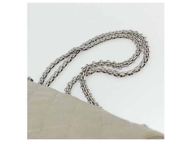 Borsa a Spalla CHANEL Chain Matelassé 2.55 in Pelle di Agnello con CC Argento Auth ka4200V - vista 14