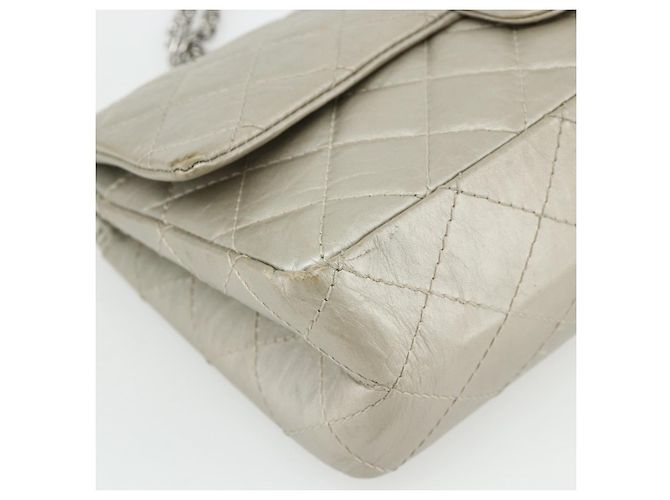 Borsa a Spalla CHANEL Chain Matelassé 2.55 in Pelle di Agnello con CC Argento Auth ka4200V - vista 16