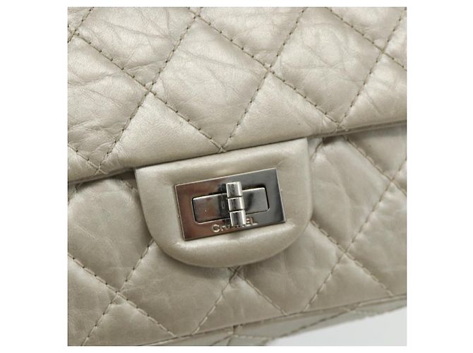 Borsa a Spalla CHANEL Chain Matelassé 2.55 in Pelle di Agnello con CC Argento Auth ka4200V - vista 18