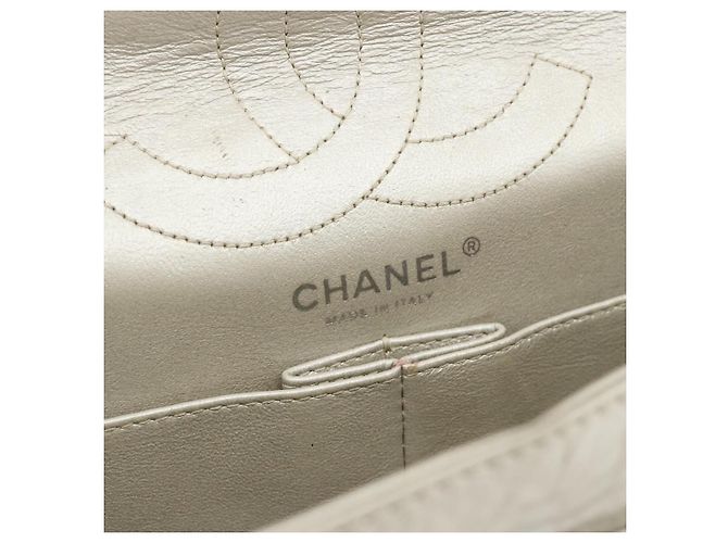 Borsa a Spalla CHANEL Chain Matelassé 2.55 in Pelle di Agnello con CC Argento Auth ka4200V - vista 19
