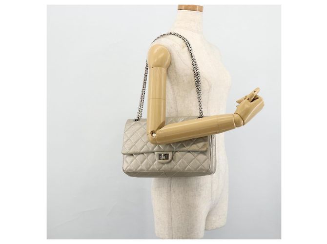 Borsa a Spalla CHANEL Chain Matelassé 2.55 in Pelle di Agnello con CC Argento Auth ka4200V - vista 28