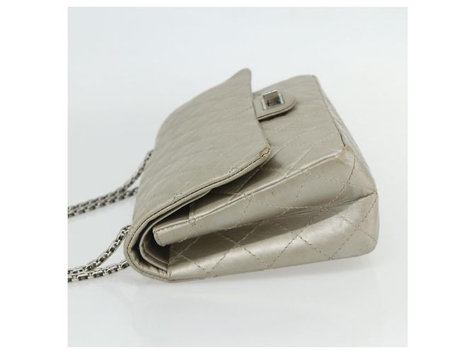 Borsa a Spalla CHANEL Chain Matelassé 2.55 in Pelle di Agnello con CC Argento Auth ka4200V - vista 3