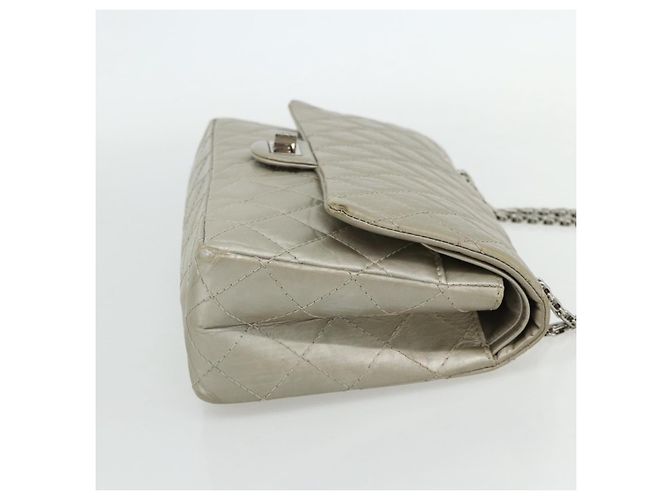 Borsa a Spalla CHANEL Chain Matelassé 2.55 in Pelle di Agnello con CC Argento Auth ka4200V - vista 4
