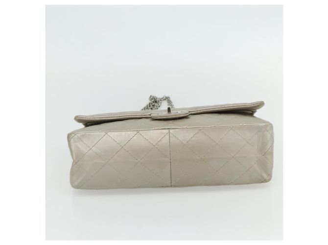 Borsa a Spalla CHANEL Chain Matelassé 2.55 in Pelle di Agnello con CC Argento Auth ka4200V - vista 5